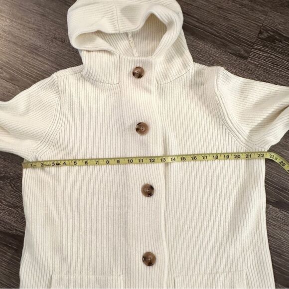 Ann Taylor Cream Long Length Hooded Sweater New - Picture 7 of 10